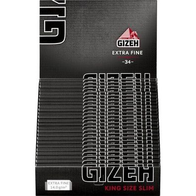 Gizeh Black King Size Slim Extra Fine 25x34 Blatt Drehpapier