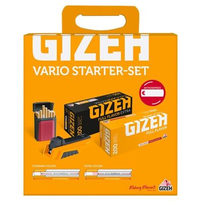 Gizeh Vario Starter Set Zigarettenstopfer Zigarettenfertiger + 400 Hülsen