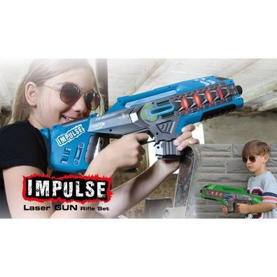 Impulse Laser Gun Rifle Set blau/ grün