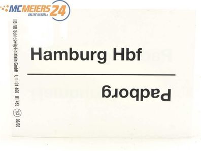 E244 Zuglaufschild Waggonschild Hamburg Hbf - Padborg