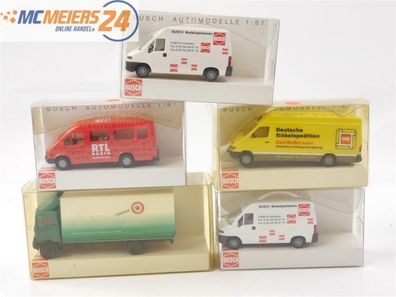 Busch H0 5x Modellauto PKW LKW Kleintransporter Konvolut 1:87 E629