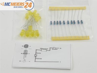 E437 10x Beleuchtung Lampe Licht LED gelb inkl. Widerstand für den Modellbau