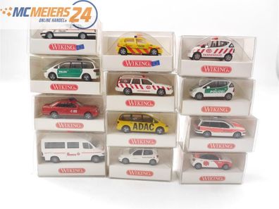 Wiking H0 Modellauto 12x PKW Einsatzfahrzeuge Pannendienst Polizei etc.1:87 E629