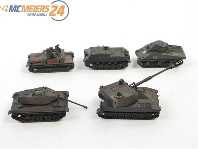 E437 Roco minitanks H0 5x Militärfahrzeug Panzer IV Jagdpanzer M41 M109 etc 1:87