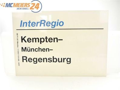 E244 Zuglaufschild InterRegio Kempten - München - Regensburg