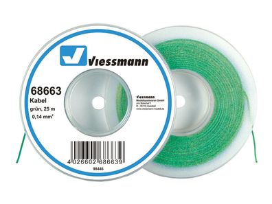 Viessmann 68663 Kabel auf Abrollspule 0,14 mm², grün, 25 m