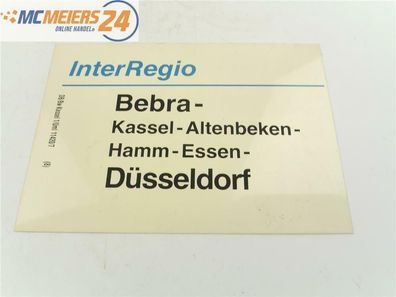 E260 Zuglaufschild Waggonschild InterRegio Düsseldorf - Bebra