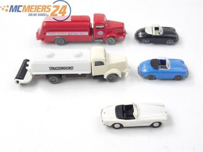I.M.U. IMU H0 5x Modellauto PKW Porsche BMW LKW Straßendienst Tankwagen 1:87 E77