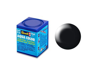 Revell 36302 schwarz, seidenmatt RAL 9005 Aqua Color 18 ml