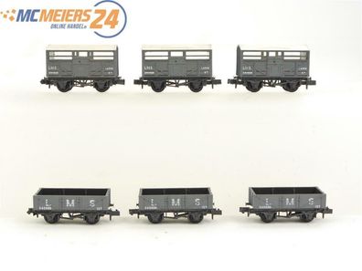 E320 Peco N 6x Güterwagen Hochbordwagen Verschlagwagen LMS