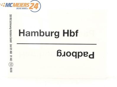 E244c Zuglaufschild Waggonschild Hamburg Hbf - Padborg