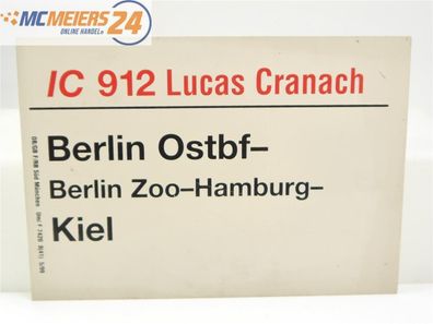 Zuglaufschild Waggonschild Berlin - Berlin Zoo - Kiel E510