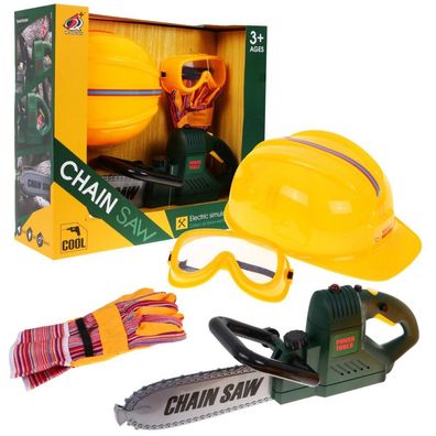 Großes Bauset für Kinder ab 3 Jahren, interaktive Effekte + Kettensäge + Handschuh...