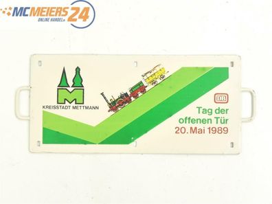 E421 Metallschild Zugschild "Tag der offenen Tür 1989 Kreisstadt Mettmann"