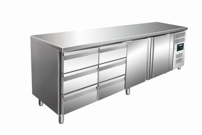 Kühltisch inkl. 2 x 3er Schubladenset Modell KYLJA 4150 TN, Maße: B 2230 x T 700 ...