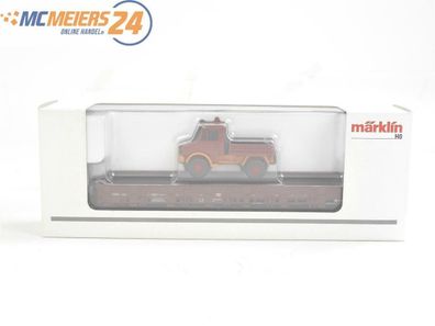 E386 Märklin H0 00753-11 Güterwagen Rungenwagen mit Unimog / NEM * TOP*