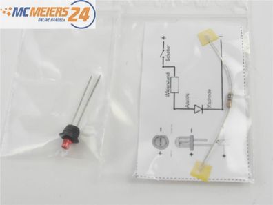 E437 Beleuchtung Lampe Licht LED mit Fassung rot inkl. Widerstand für Modellbau