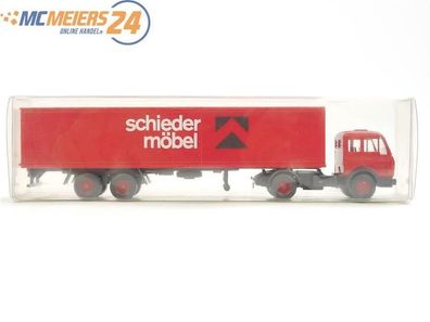 E348 Wiking H0 Modellauto LKW MB Sattelzug "Schieder Möbel" 1:87