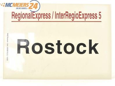 E244 Zuglaufschild Waggonschild RegionalExpress InterRegioExpress 5 Rostock