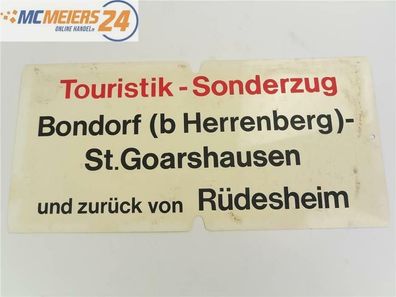 E173 Zuglaufschild Waggonschild Touristik Sonderzug - Bondorf - Rüdesheim