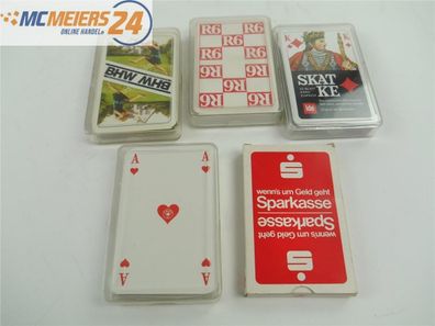 E320 5x Kartenspiel Karten Spielkarten Skatkarten Skatspiel mit Werbung