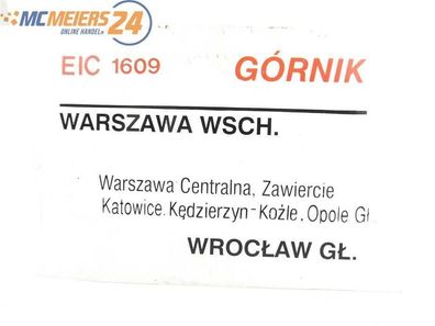 E244a Zuglaufschild Waggonschild EIC 6108 6109 "Górnik" Wroclaw - Warszawa Wsch.