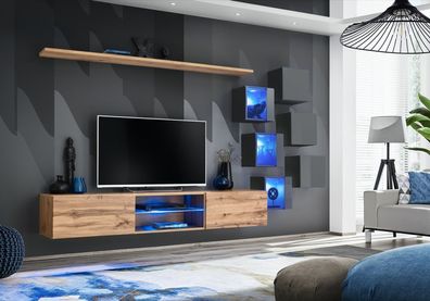 Modern Wand Möbel Wohnwand Luxus Wand Regale Sideboard TV-Ständer Wandschrank