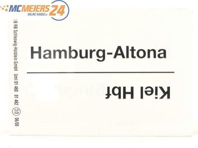 E244 Zuglaufschild Waggonschild Hamburg-Altona - Kiel Hbf