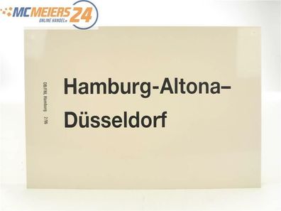 E244 Zuglaufschild Waggonschild Hamburg-Altona - Düssendorf