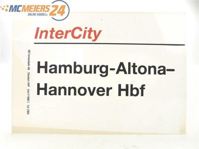 E244 Zuglaufschild Waggonschild InterCity Hamburg-Altona - Hannover Hbf