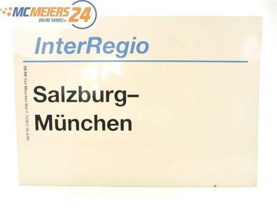 E244 Zuglaufschild Waggonschild InterRegio Salzburg - München
