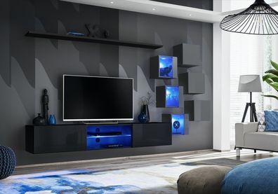 TV-Ständer Wohnwand Sideboard Luxus Garnitur Modern Designer Regale Komplett