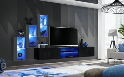 Wohnwand Wohnzimmermöbel Holz Wandschrank Sideboard TV-Ständer Luxus Garnitur