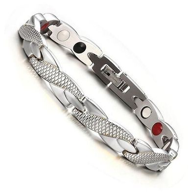Magnetisches Therapie-Armband, elegantes Stahlarmband, Schmuck, therapeutischer Split