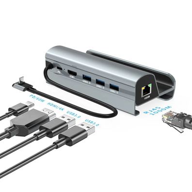 Steam Deck Dock 6 in 1 Steam Deck St?nder Zubeh?r 3 * USB 3.0 HDMI 4K@60Hz Gigabit