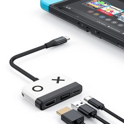 Switch Dock f¨¹r OLED Nintendo Switch Tragbares TV-Dock mit HDMI USB 3.0-Anschlus