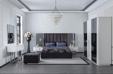 Schlafzimmer 6tlg Bet 2x Nachttische Luxus Kleiderschrank Design Schminktisch