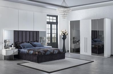 Schlafzimmer Komplett Luxus Moderne Bet 2x Nachttische Luxus Kleiderschrank