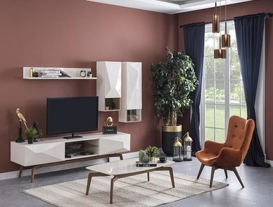 Modern Luxus Wohnwand Set Wohnzimmer Möbel Design Einrichtung