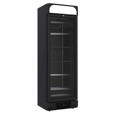 Tiefkühlschrank mit 1 Glastür schwarz 382 Liter