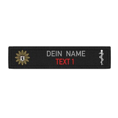 Wunschtext Polizei Berlin Namen-Schild Patch Feuerwehr NFS RS Doktor P60#43419