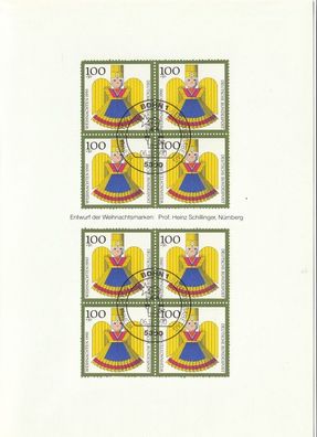 BRD FDC Faltblatt Weihnachten 1990 Deutsche Bundespost Postdienst 6.11.90