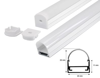 1m LED Aluprofil Profil Alu Schiene Leiste Montage Profil Kanal System für LED-Str...