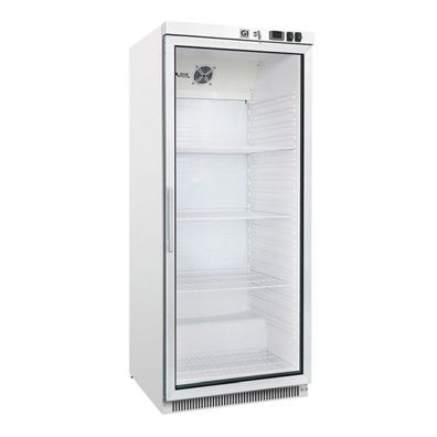 GI Kühlschrank aus weißem Stahl mit Glastür 600 Liter, statisch gekühlt mit Ventil...