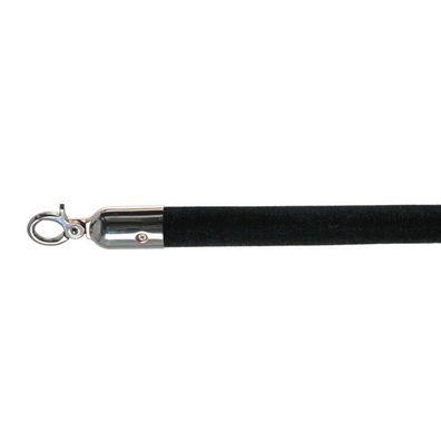 Absperrkordel velour schwarz, poliert, Ø 3cm, Länge 157 cm, 10103BC