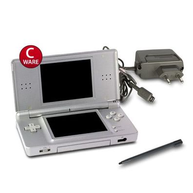 Nintendo DS Lite Konsole in Silber mit Ladekabel #73C