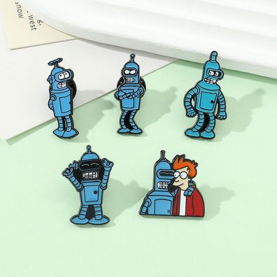 5tlg Bender Roboter Fry Brosche Set CartoonFuturama Brooches Décor Abzeichen Sammlung