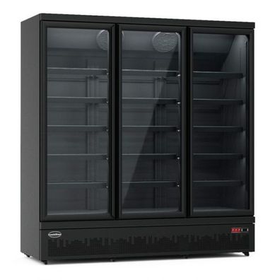 Combisteel Kühlschrank mit 3 Glastüren schwarz,1530 Liter