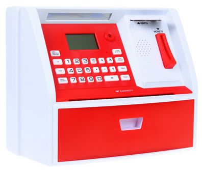 Geldautomat mit Karte Sparschwein für Kinder ab 3 Jahren rot Interaktive Funktione...
