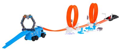 Extreme Rennstrecke für Kinder ab 3 Jahren. Farbwechselauto + 2 Loopings + Launcher